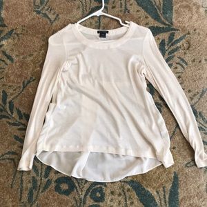 Club Monaco wool blend silk back top ivory XS EUC